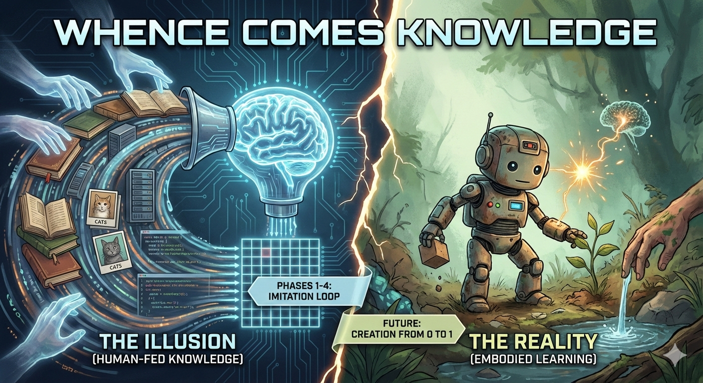 Whence Comes Knowledge: The "Illusion of Intelligence" in AI